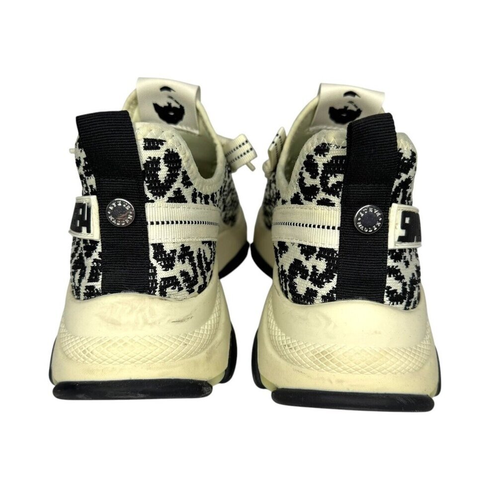Womens Steve Madden Maxima Leopard Shoes Sneakers Womens Size 8 Black White - Picture 4 of 5